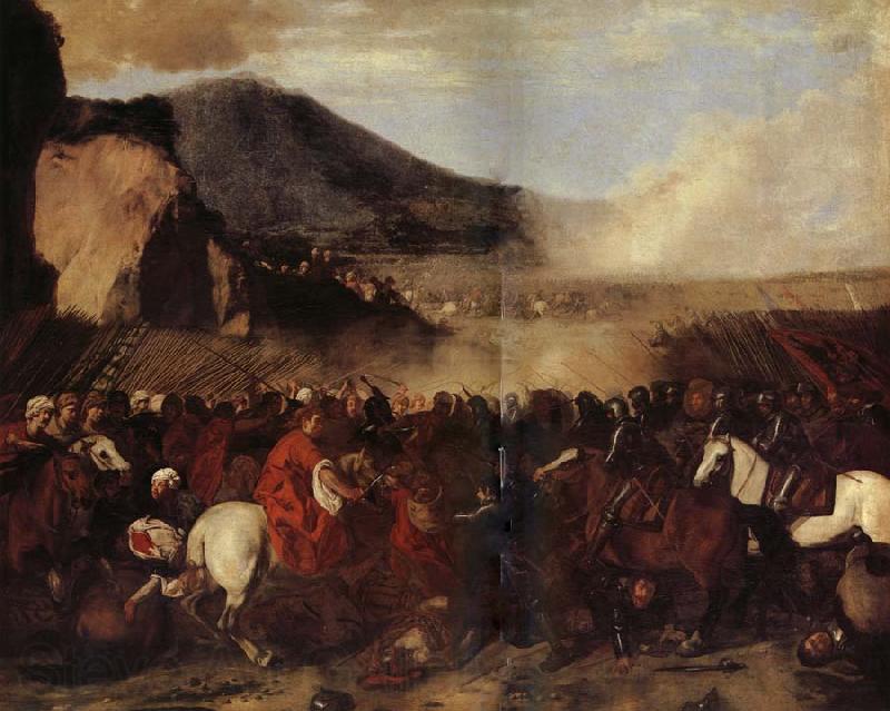 FALCONE, Aniello Bataille d'Allemands contre les Turcs Spain oil painting art